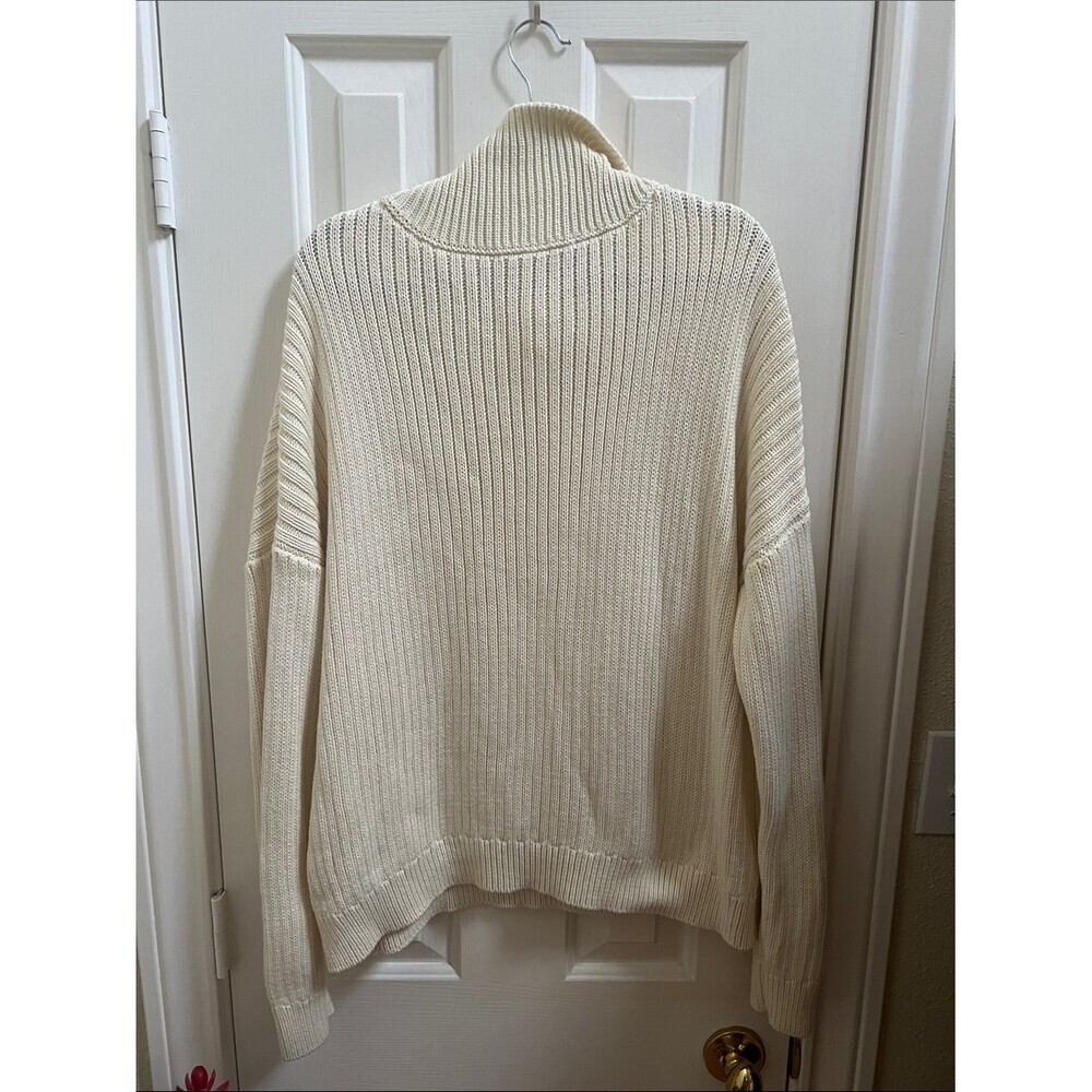 Emerson Fry ribbed Turtleneck Sweater Chunky Knit medium organic cotton Carolyn - Picture 11 of 11